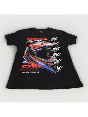 Men’s Black JT Racing X Honda Black T Shirt Motocross helmet Graphic Size 2XL